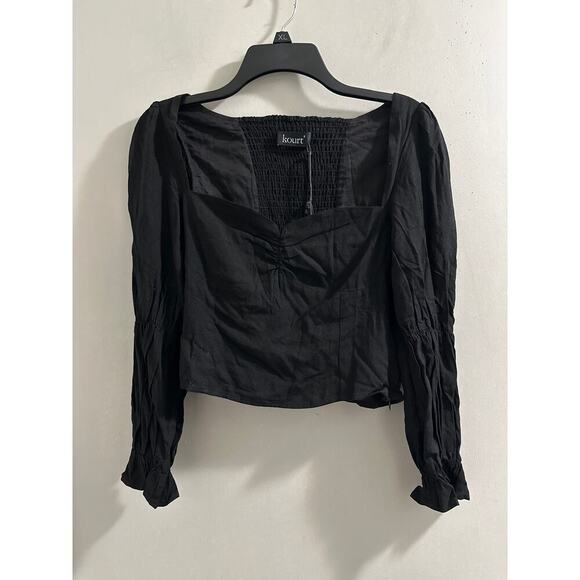 Kourt black long‎ sleeve top size Small New - Picture 1 of 7